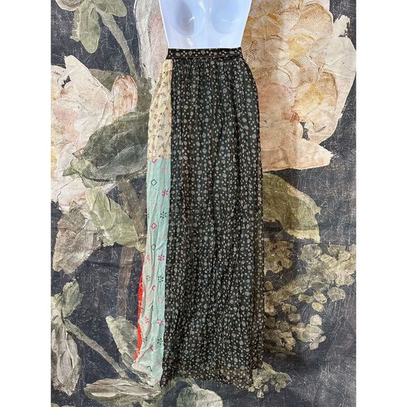 NWT Anthropologie Verb Pallavi Singhee Margot Pleated Floral Maxi Skirt Size 8 - Picture 9 of 11